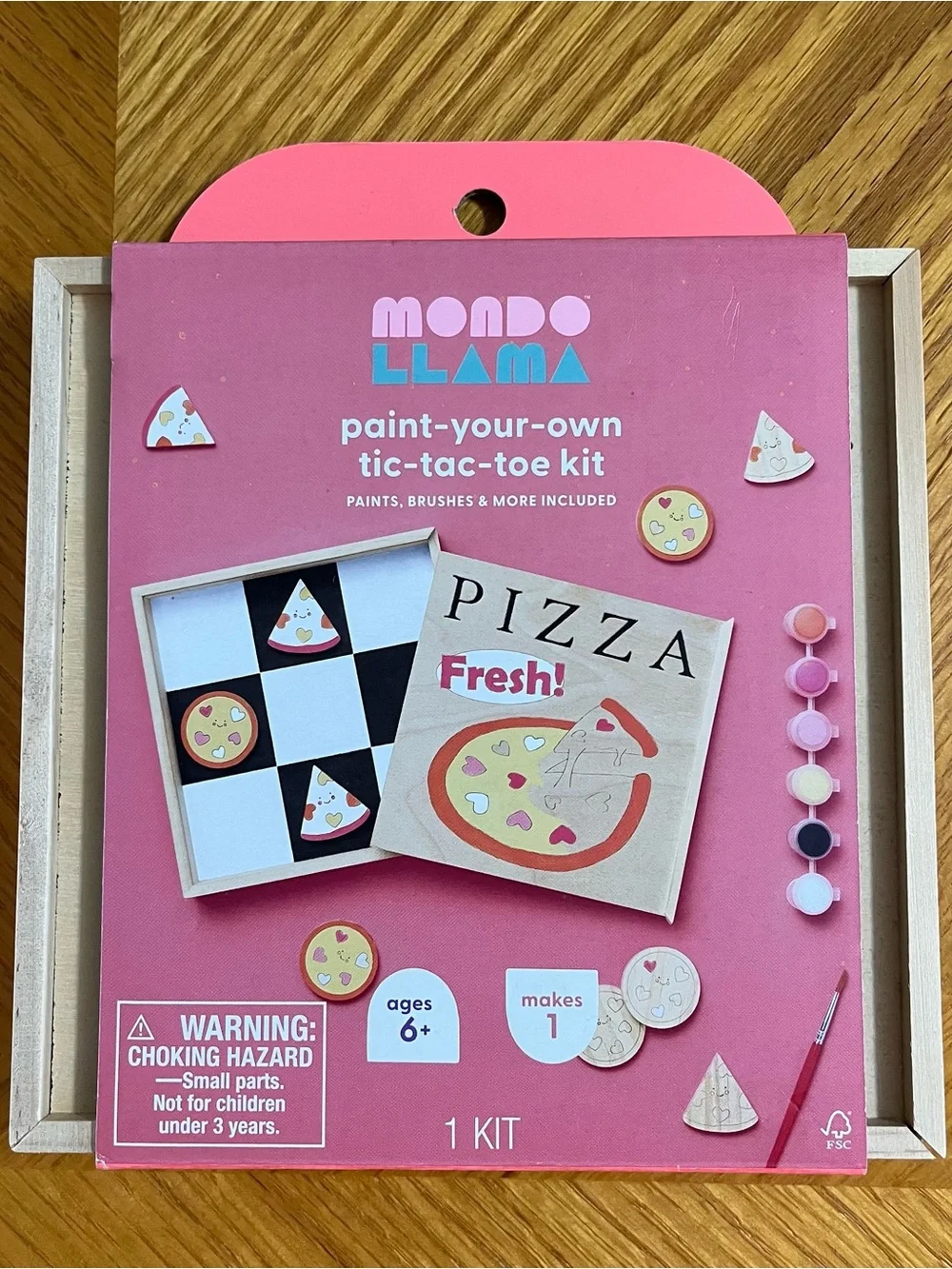 Mondo Llama Paint-Your-Own Pizza Tic-Tac-Toe Kit